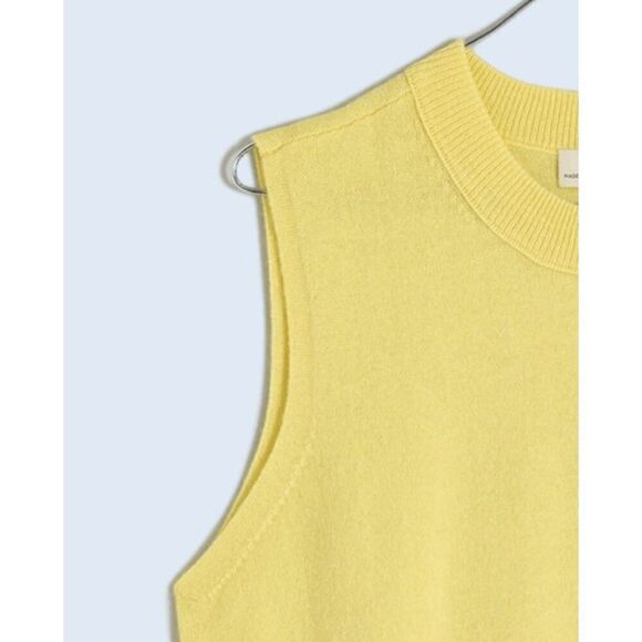 Madewell yellow (Re)sponsible Cashmere Crewneck Sweater Vest NWOT size large - Picture 4 of 8